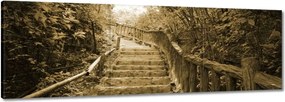 Vászonkép 90x30 Lépcsők szépia színben