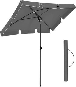 Napernyő erkélyre, dönthető, 2x1,25 m, UPF 50+, szürke