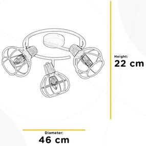 ONLI - Spotlámpa GINGER 3xE14/6W/230V átm. 46 cm