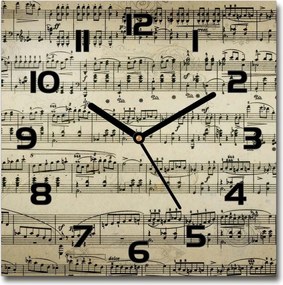 Üveg falióra Kotta ötsoros 30x30