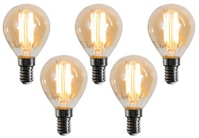 5 db-os E14 LED izzó szett G45 arany 2W 180 lm 2100K