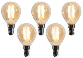 5 darabos E14 LED izzókészlet G45 arany 2W 180 lm 2100K