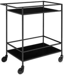 Vita zsúrkocsi, 2 polc, fekete, fekete váz 68x40x79 cm