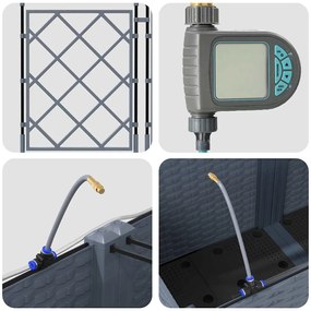 Kerti ültetők Világosszürke 120 x 120 x 142 cm Acél