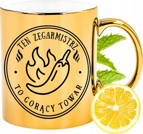 Arany csillogó bögre az órásmesternek ajándék fényképes nyomtatással