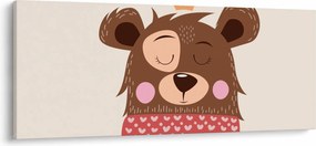 Kép - Teddy maci piros sállal (120x50 cm)