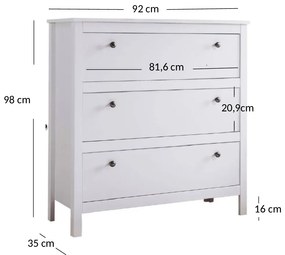 Komód Olna 3S (fehér). 1053165