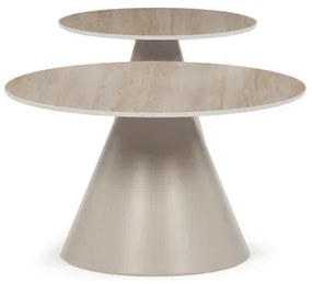 Dohányzóasztal 70×70×40,5 cm, Kerámia Travertin. CT-F4118 TRV