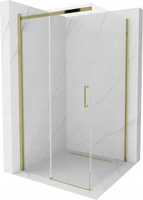 Mexen Omega zuhanykabin 100x100cm, 8mm üveg, arany profilú átlátszó üveg, 825-100-100-50-00