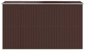 sötétbarna horganyzott acél kerti fészer 192 x 357 x 223 cm