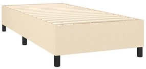 krémszínű szövet rugós és LED-es ágy matraccal 100x200 cm