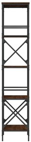 5 szintes barna tölgy színű szerelt fa könyvespolc 56x35x171 cm