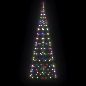 LED Karácsonyfák talajráccsal 390 LED-del Sokszínű 250 cm Vas