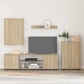 4 részes TV szekrény szett 4 pcs sonoma tölgy Faanyag