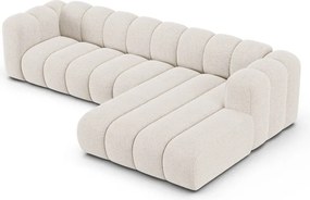 Krémszínű zsenília sarokkanapé (jobb oldali-heverő résszel) Lupine – Micadoni