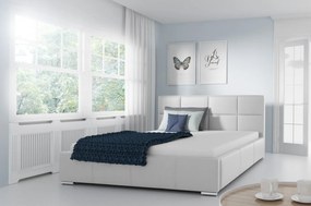 Marion egyszerű ágy 200x200, fehér ökobőr