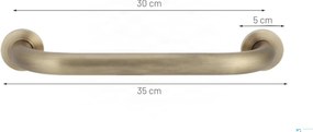 Fürdőszobai tartó EYN DB1008, 35 cm, sárgarézszínű
