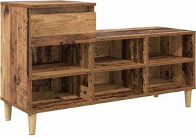 vidaXL Cipőszekrény fiókkal tárolóval Öreg fa 102 x 36 x 60 cm Faanyag