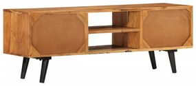 tömör akácfa és fém TV-szekrény ajtókkal 112 x 30 x 40 cm