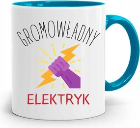 Kék Bögre Ajándék Villanyszerelőnek, fényképes nyomattal