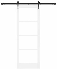 Egyszerű Csúszó Ajtó Fehér 78 x 211 cm Fa és fém