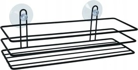 Fekete Niagara kosár tapadókorongokkal Ideális fürdőszobai polcokhoz