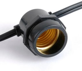 Optonica Kültéri Sorolható Fényfüzér 15db E27 fix foglalat fekete 14,4m IP65 5052