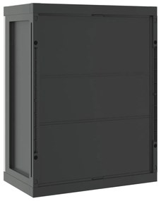 szürke és fekete PP kültéri tárolószekrény 65 x 37 x 85 cm