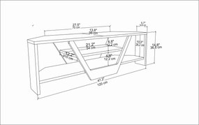 TV szekrény Sares - Walnut, Black
