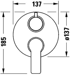Duravit DC5210008010 - Rejtett beépítésű zuhanycsaptelep D-CODE, fényes króm