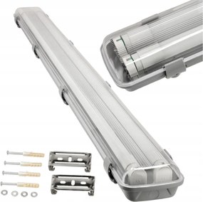 Berge 120 cm-es armatúra 2x18 W-os víztiszta fedéllel natúr fehér LED fénycsövekkel