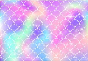 Gyerek fotótapéta sellő pikkelyek szivárvány 254 x