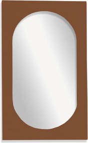 Ovális Barna Fa Tükör Vastagított Kerettel 43 X 73 CM