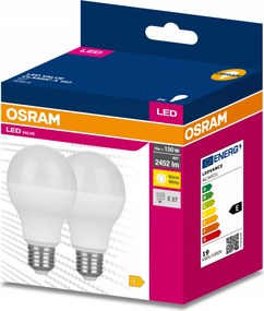 2x Led izzó E27 A68 19W 150W 2452lm 3000K Meleg 200° Osram Value