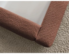 Narancssárga kárpitozott ágyneműtartós franciaágy ágyráccsal 140x190 cm Orlane – Bobochic Paris