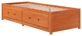 viaszbarna tömör fenyőfa kanapéágy matrac nélkül 90 x 190 cm