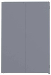 szürke acél kerekes tároló 2 szemeteskukához 138 x 79 x 117 cm