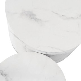 Dohányzóasztal szett fehér márvány színben. LEILA