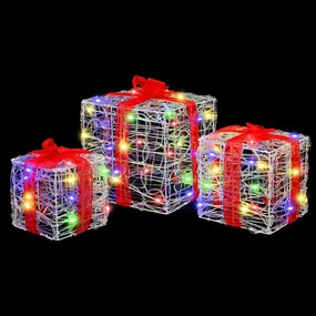 Ajándékdoboz 60 LED-del 3 pcs Sokszínű 20 x 20 x 20 cm Akril