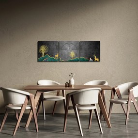 Kép - Hegyi táj (órával) (90x30 cm)