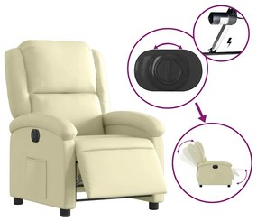 krémszínű valódi bőr elektromos dönthető fotel