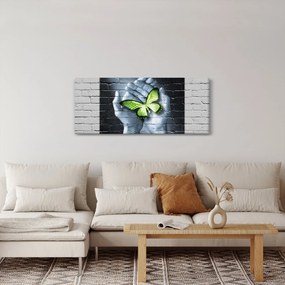 Kép - Zöld pillangó a falon (120x50 cm)