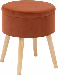 Zsámoly Tárolórekesszel, Velúr Kárpitozás, Barna, Tess, Stílusos Praktikus