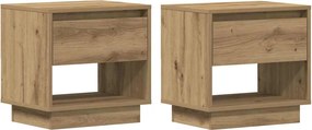 vidaXL Éjjeliszekrény 2 pcs Artisan tölgy 45 x 34 x 44 cm Faanyag