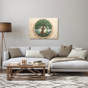 Üveg kép – Fonott életfa (70x50 cm)