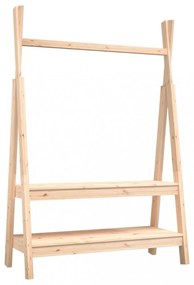 tömör fenyőfa ruhatartó állvány 100 x 45,5 x 150 cm
