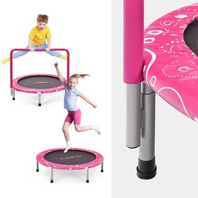 Összecsukható gyerek trambulin fogantyúval, rózsaszín
