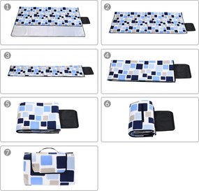 Piknik takaró, strand takaró, 2x2 m, négyzetes