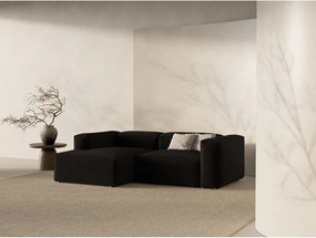 Fekete sarokkanapé (bal oldali-heverő résszel) Bergamo – Cosmopolitan Design
