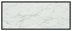 Fekete dohányzóasztal fehér márvány mintás üveggel 120x50x35 cm